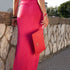 Diva - Leather clutch with chain strap